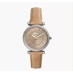 Fossil ES4343 Carlie Three-Hand Sand Leather Watch